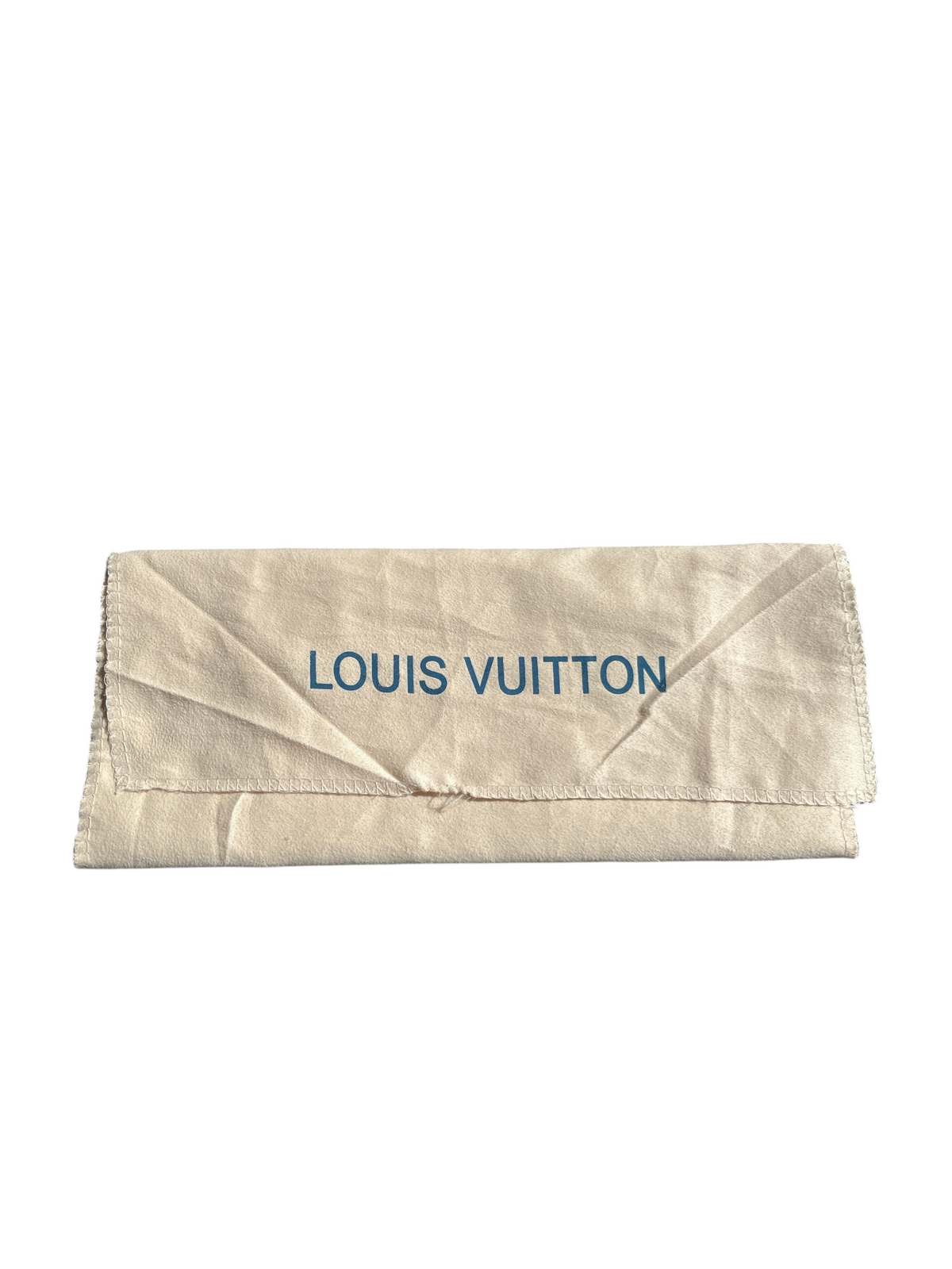 Housse de protection en coton beige avec logo Louis Vuitton bleu pour sac vinqo.store