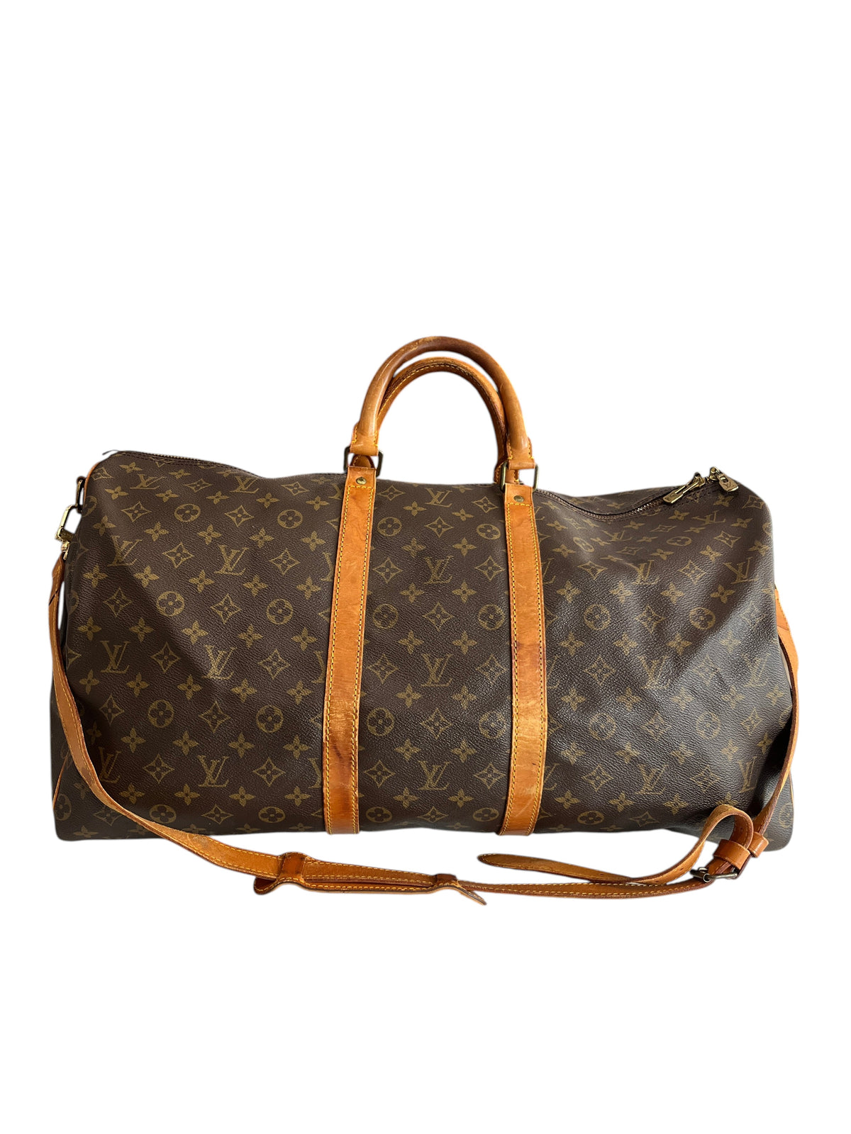 Sac de voyage vinqo.store Louis Vuitton Keepall 55 en toile monogram marron avec bandoulière et garnitures en cuir
