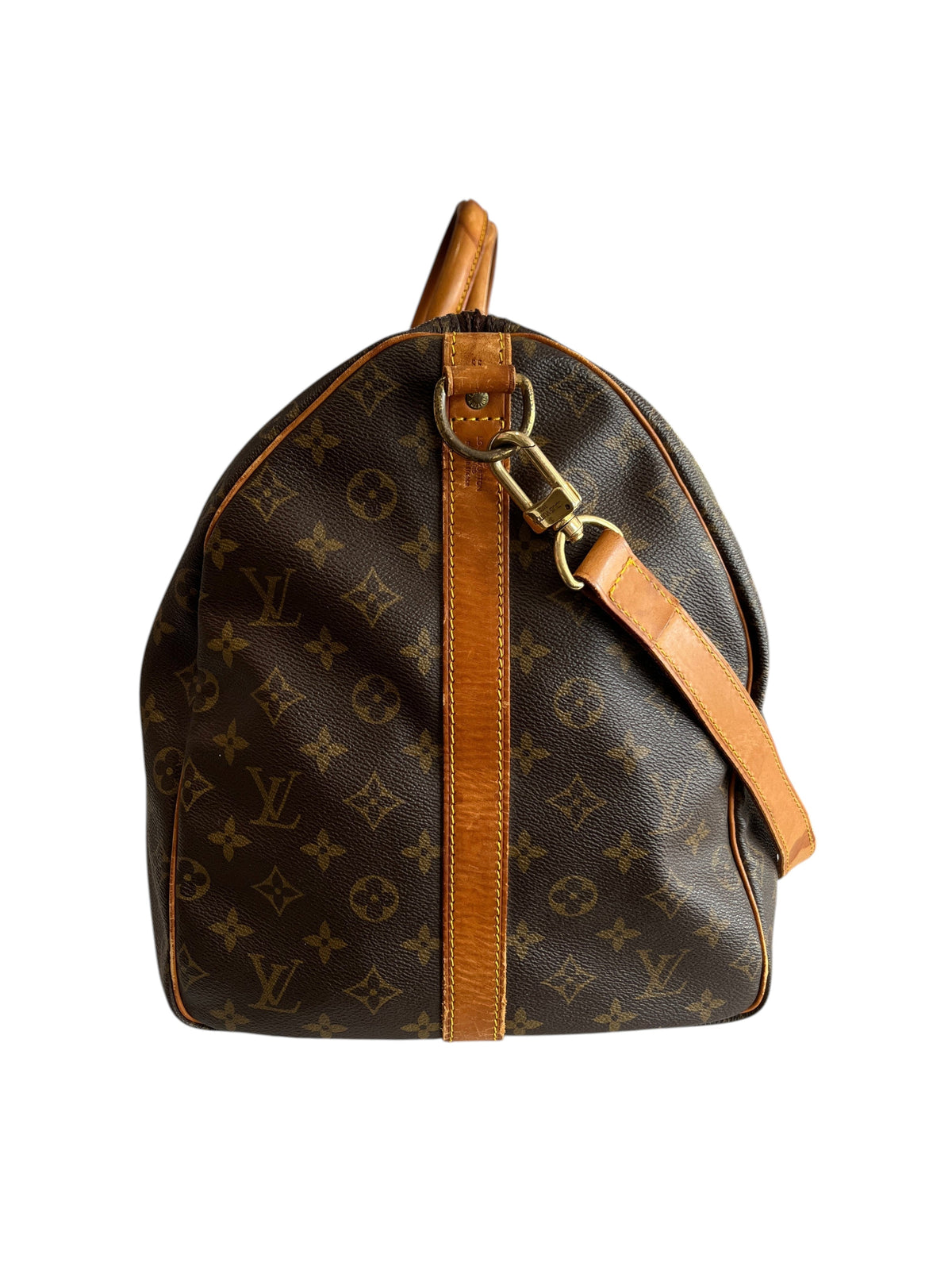 Sac de voyage Louis Vuitton Keepall 55 en toile monogram marron avec bandoulière, vendu par vinqo.store