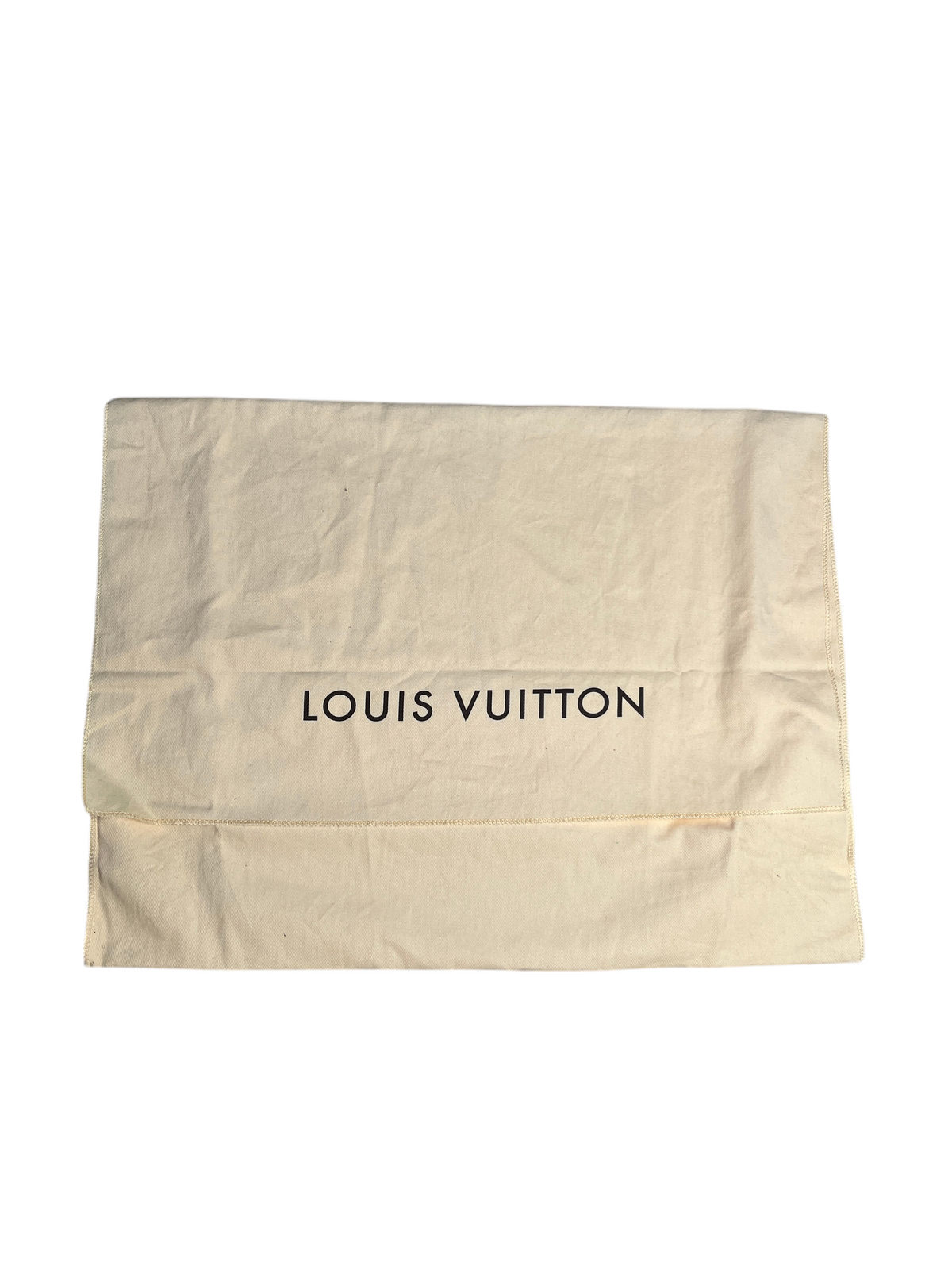 Housse de protection en coton beige avec logo Louis Vuitton noir pour sac Alma PM de vinqo.store
