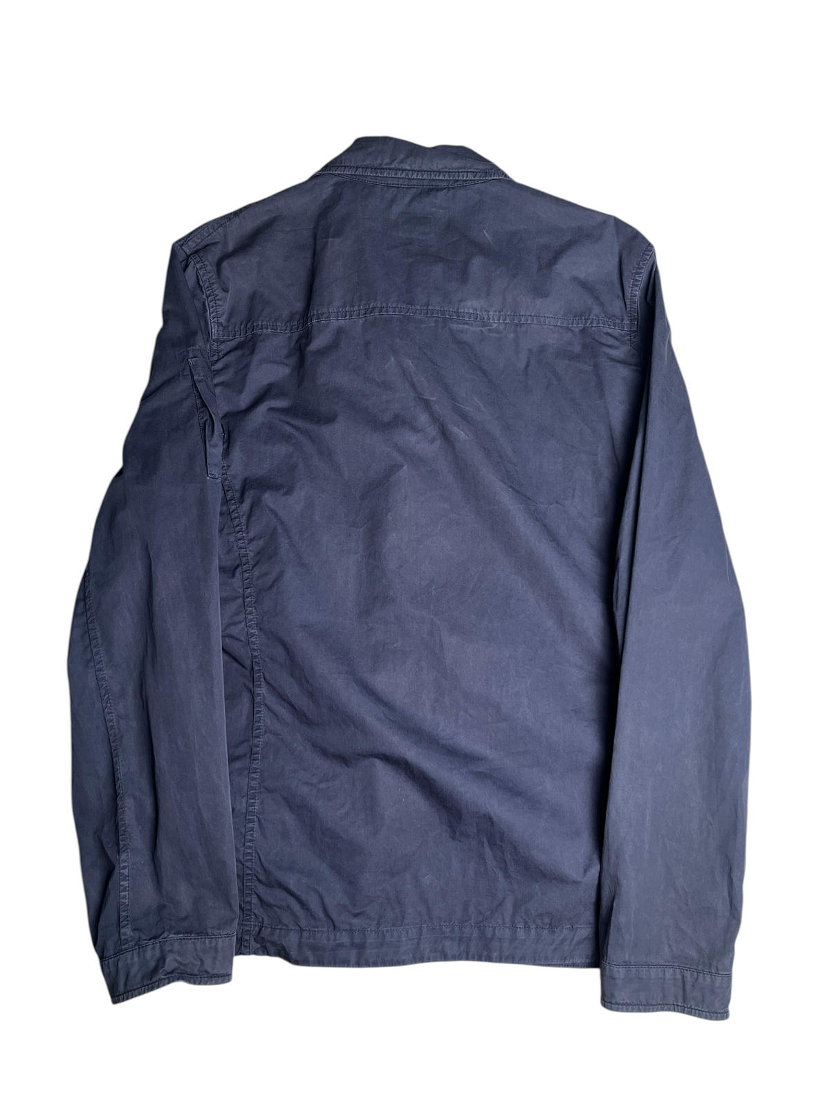 Vue arrière de la surchemise bleu marine vinqo.store en taille XL avec coutures apparentes