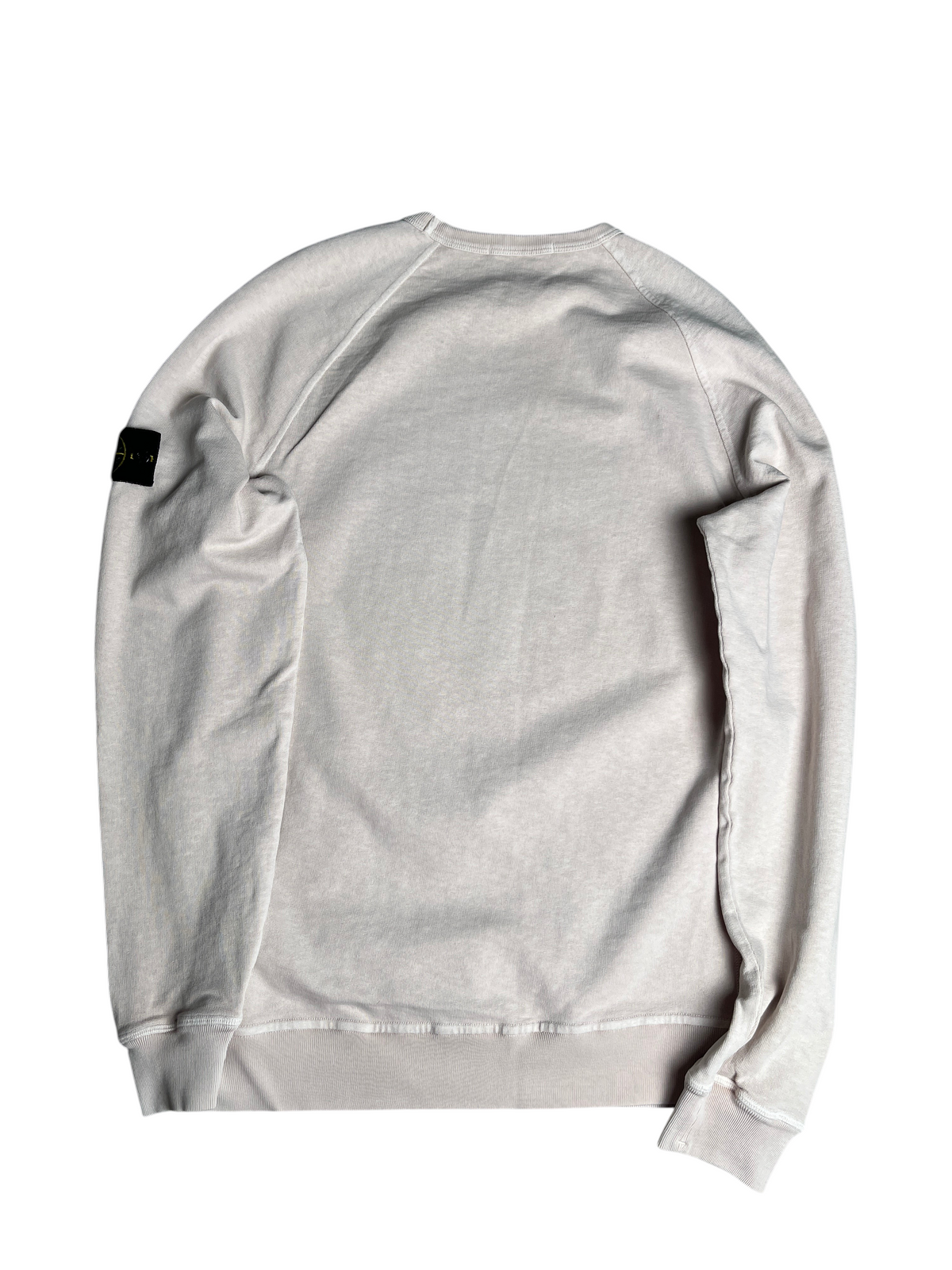 Sweat-shirt vintage vinqo.store beige à col rond avec écusson emblématique sur la manche