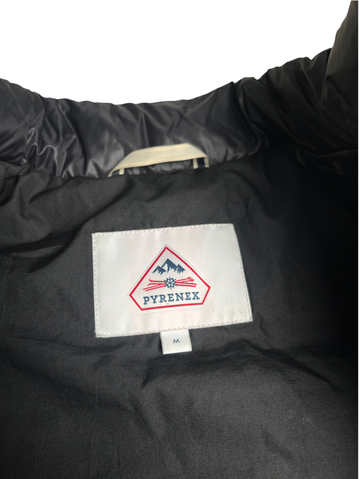 Étiquette intérieure de doudoune sans manches noire Pyrenex taille M chez vinqo.store