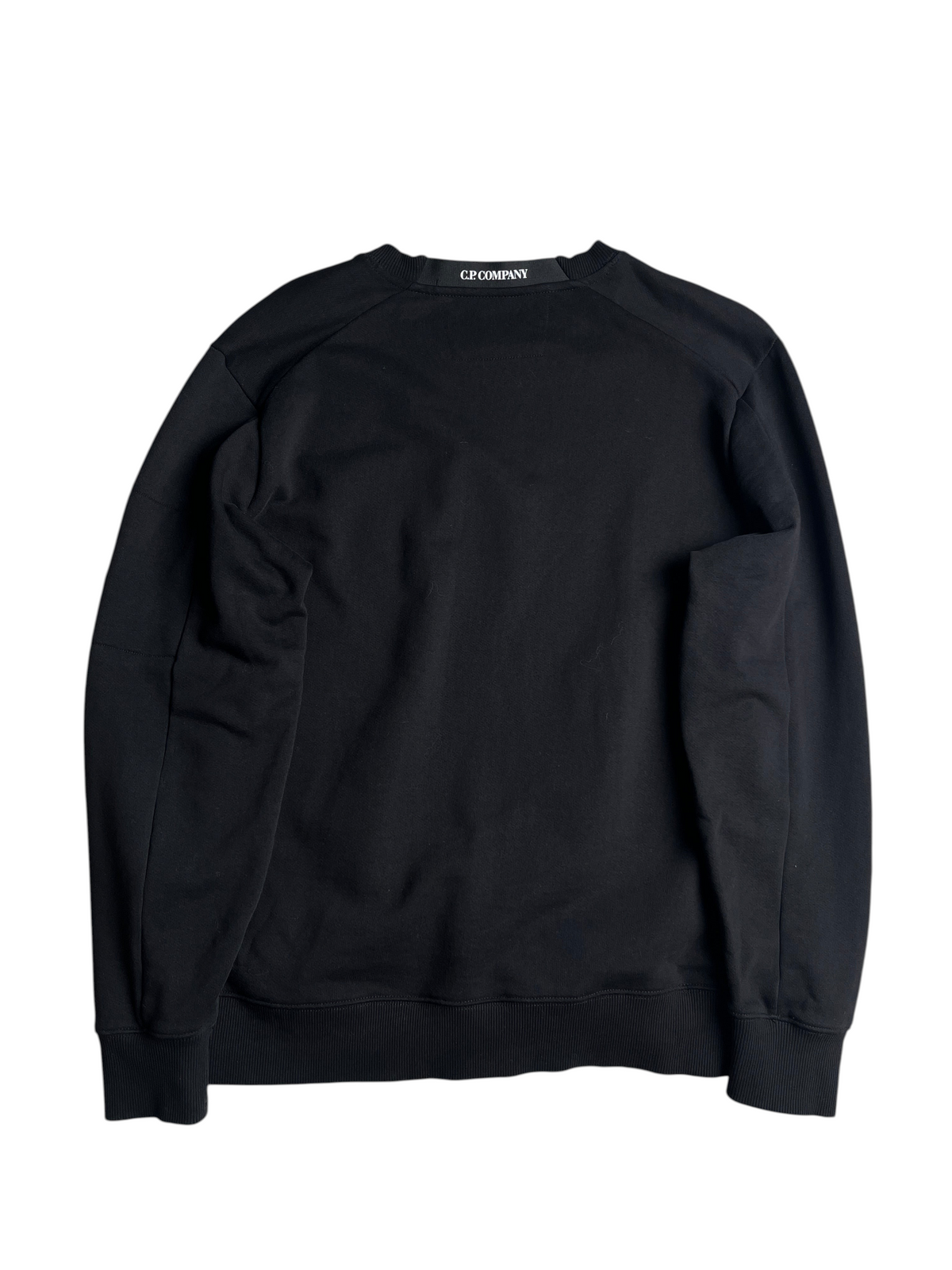 Sweat-shirt noir vinqo.store C.P. Company en coton avec logo au col, vue arrière, taille XL