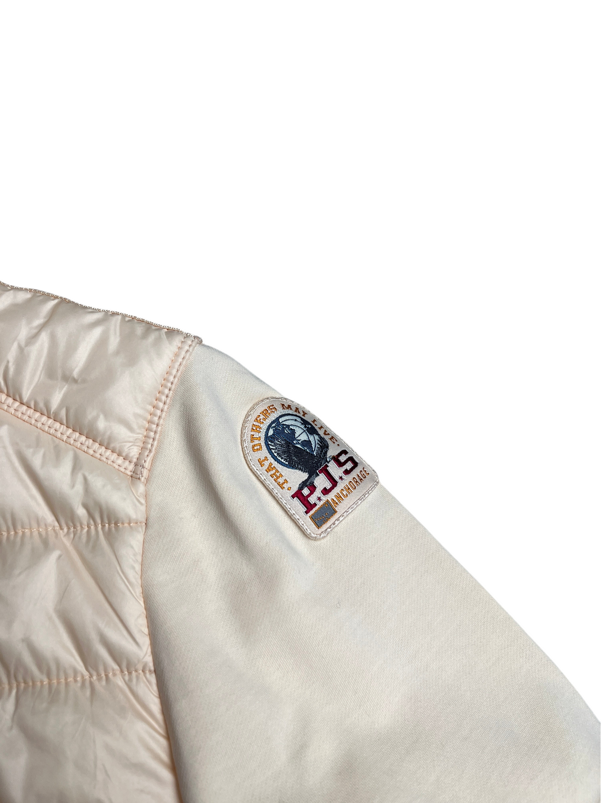 Veste vinqo.store pour femme rose pâle avec écusson logo Parajumpers sur la manche