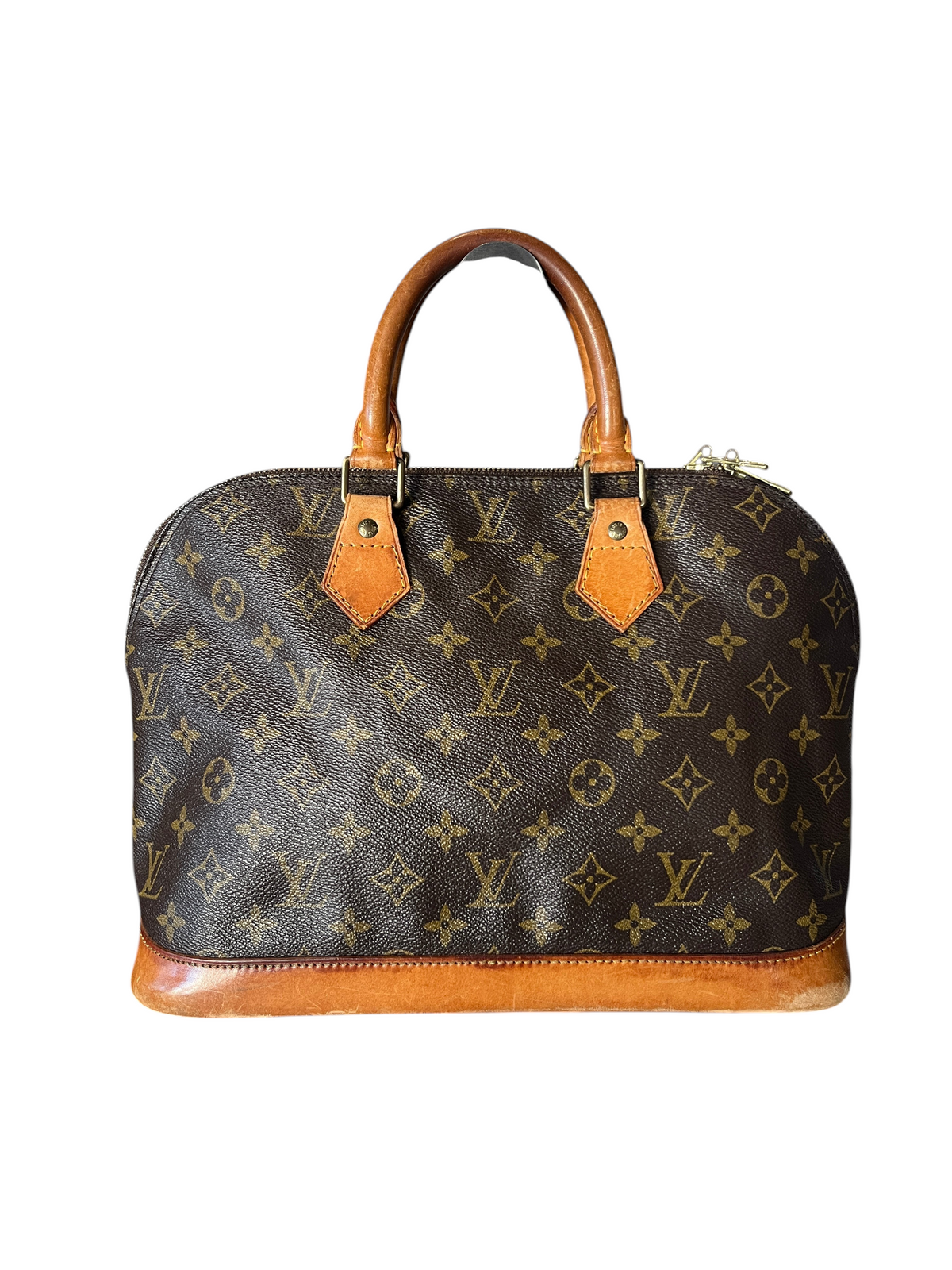 Sac à main vintage vinqo.store Louis Vuitton Alma en toile monogram marron avec garnitures en cuir naturel